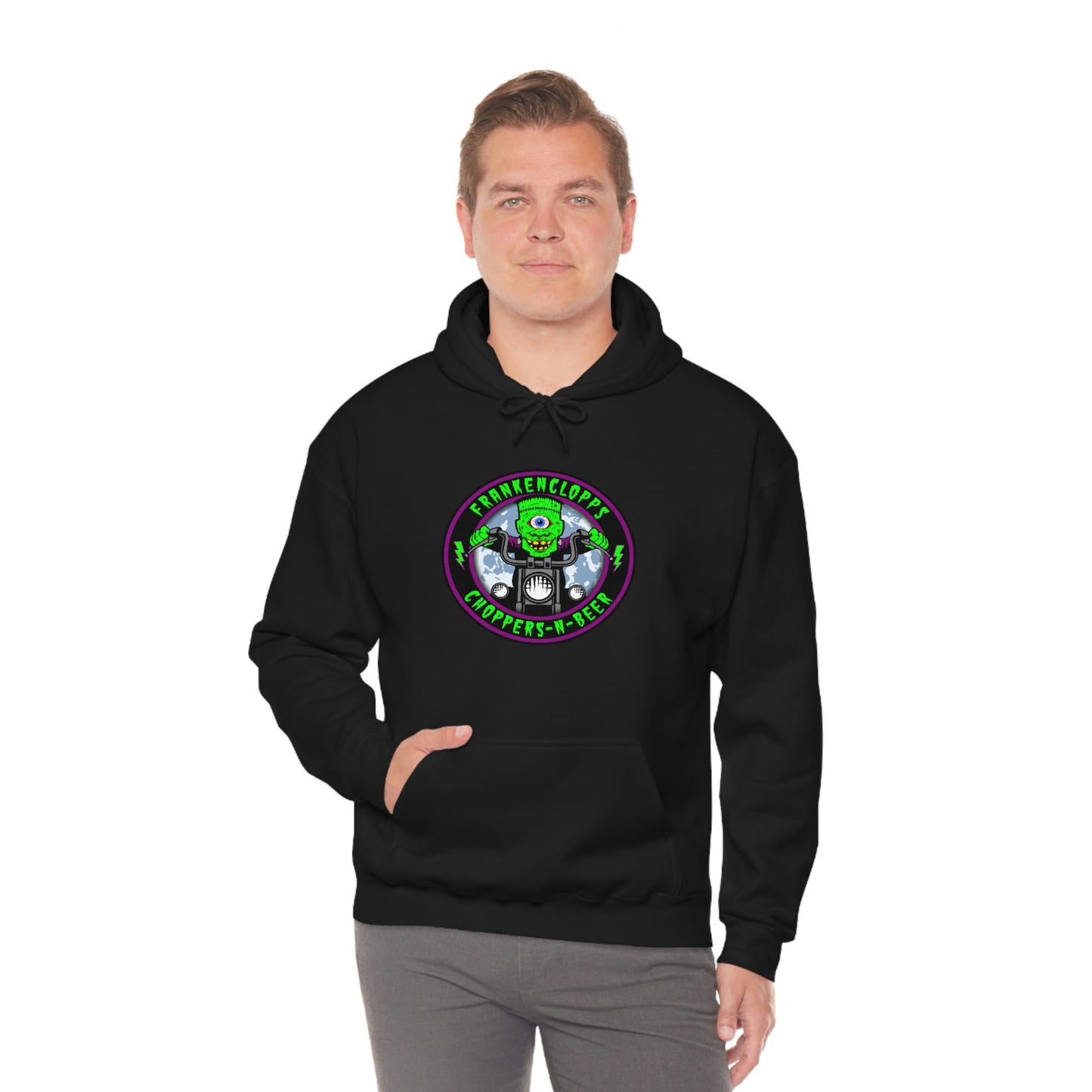 FRANKENCLOPPS - CHOPPERS-N-BEER Unisex Heavy Blend™ Hooded Sweatshirt