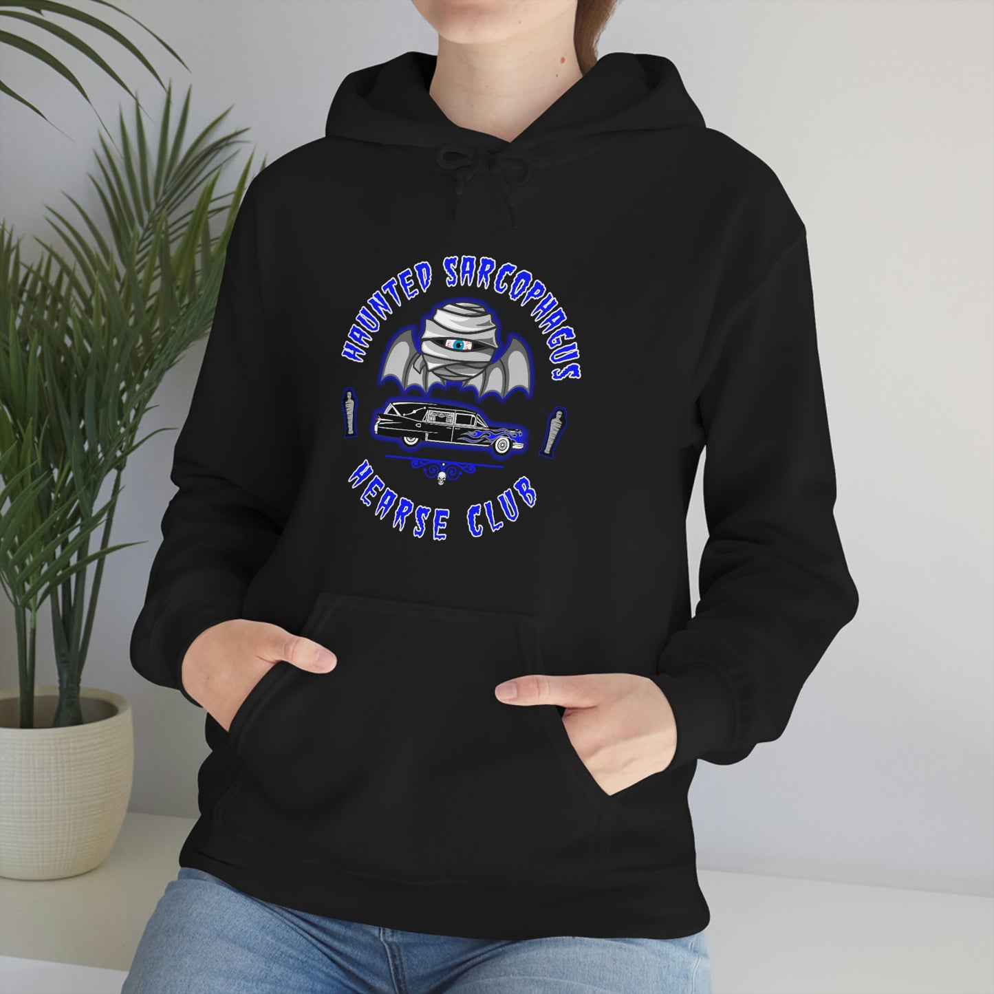 HAUNTED SARCOPHAGUS - HEARSE CLUB Unisex Heavy Blend™ Hooded Sweatshirt