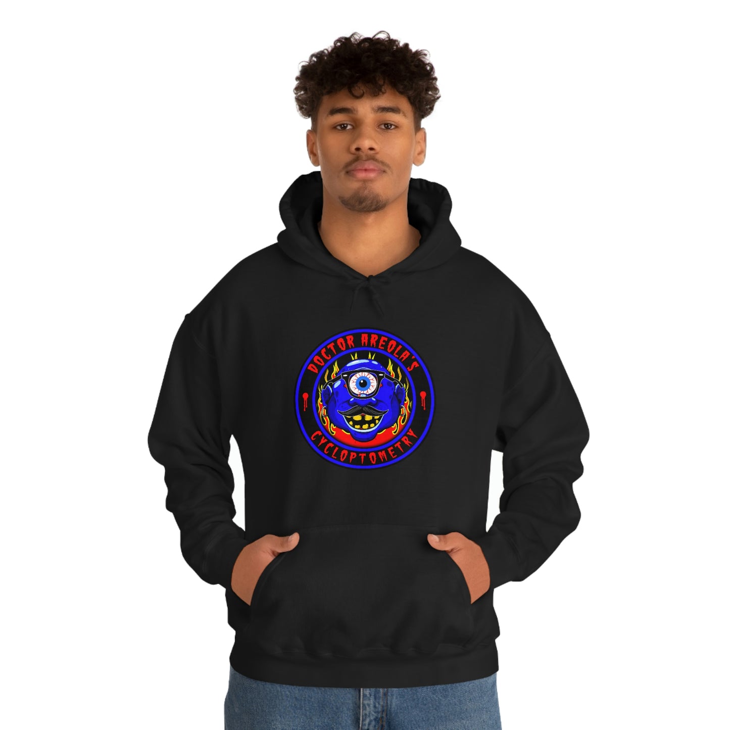 DOCTOR AREOLA'S – CYCLOPTOMETRY Unisex Heavy Blend™ Hooded Sweatshirt