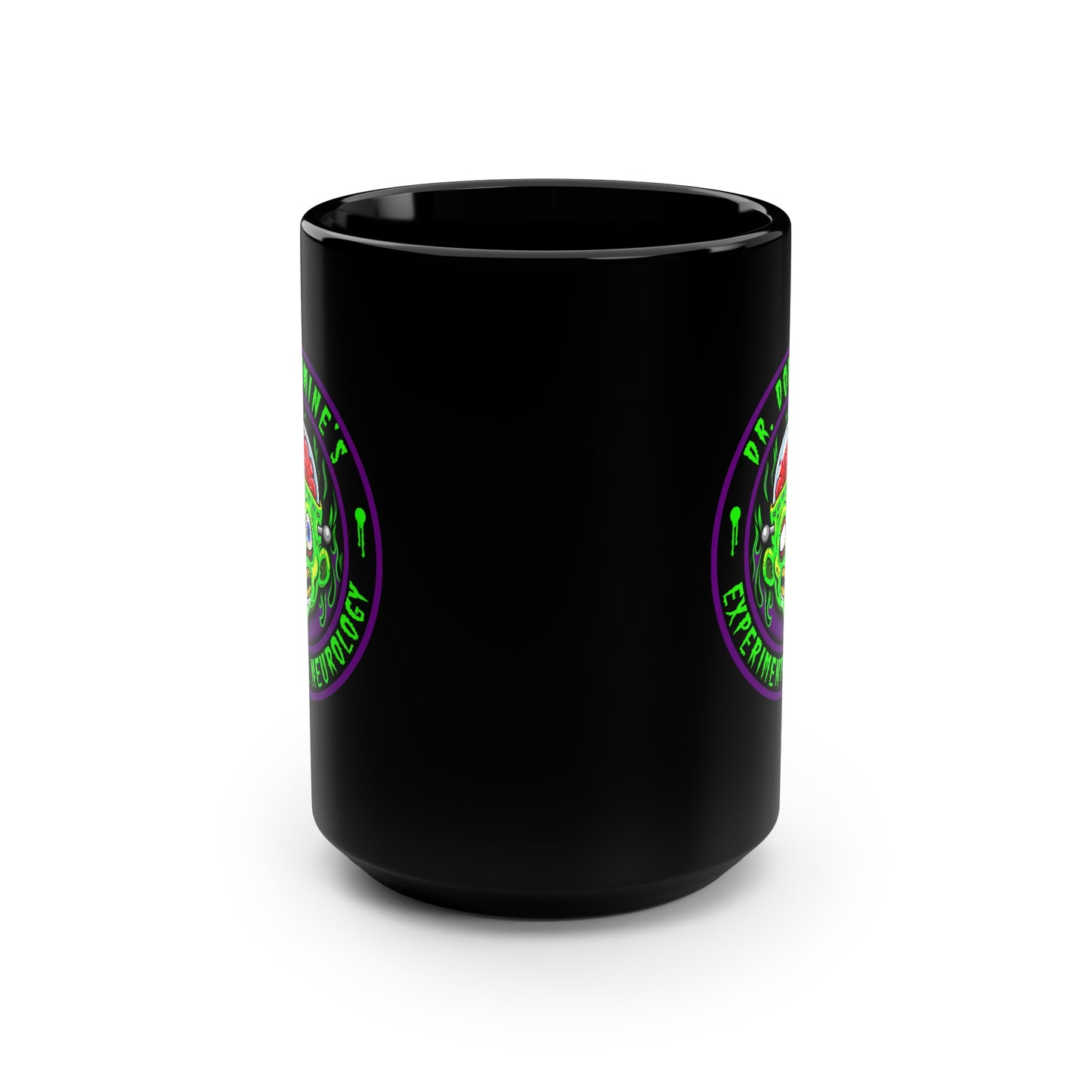 DR DOPAMINE'S - EXPERIMENTAL NEUROLOGY Black Mug, 15oz