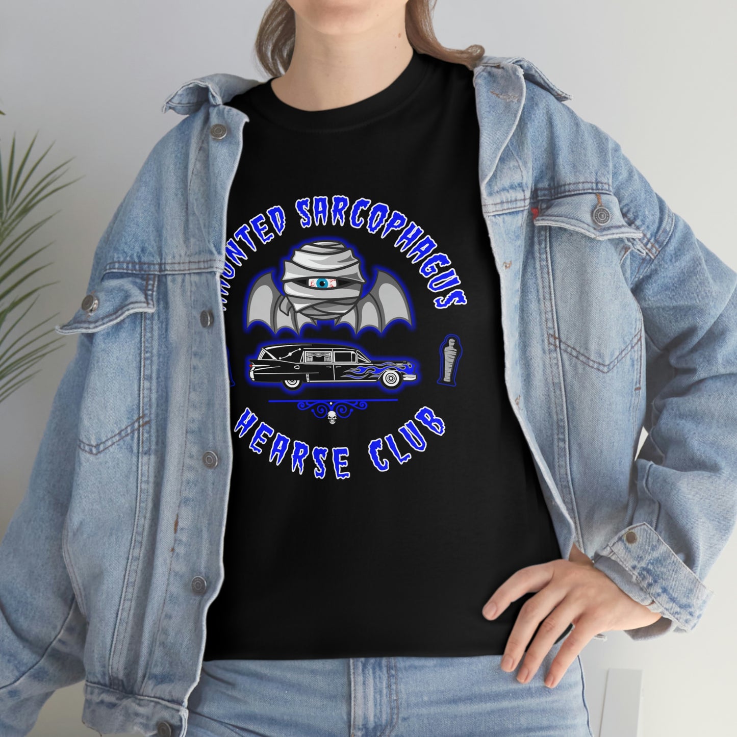 HAUNTED SARCOPHAGUS - HEARSE CLUB Unisex Heavy Cotton Tee