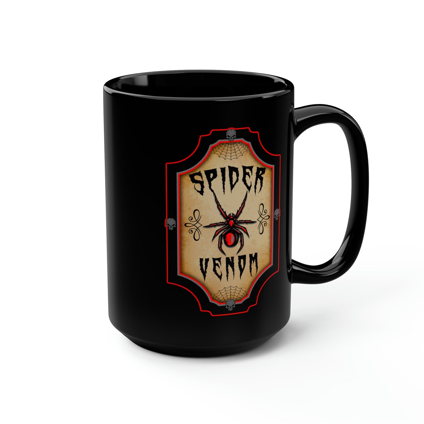 WITCHERY POTIONS 4 (SPIDER VENOM) Black Mug, 15oz