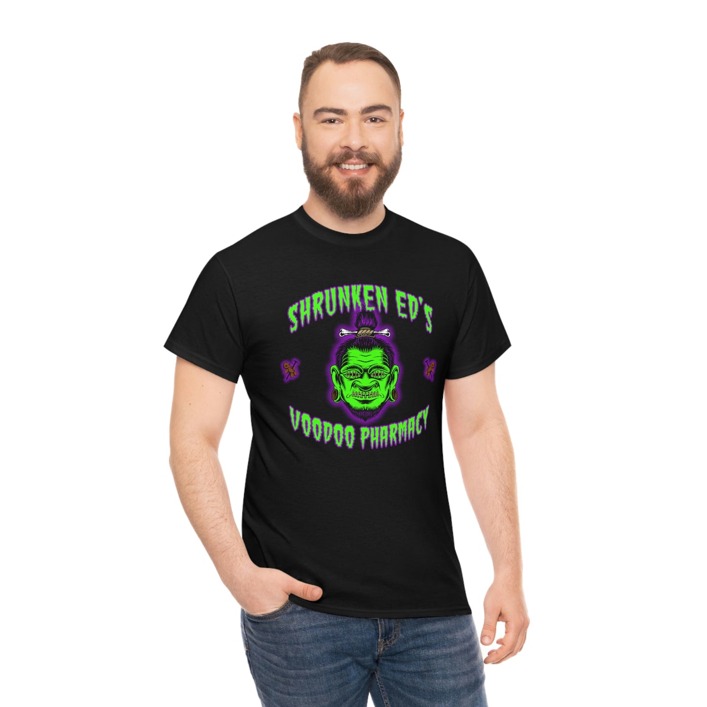 SHRUNKEN ED'S VOODOO PHARMACY Unisex Heavy Cotton Tee