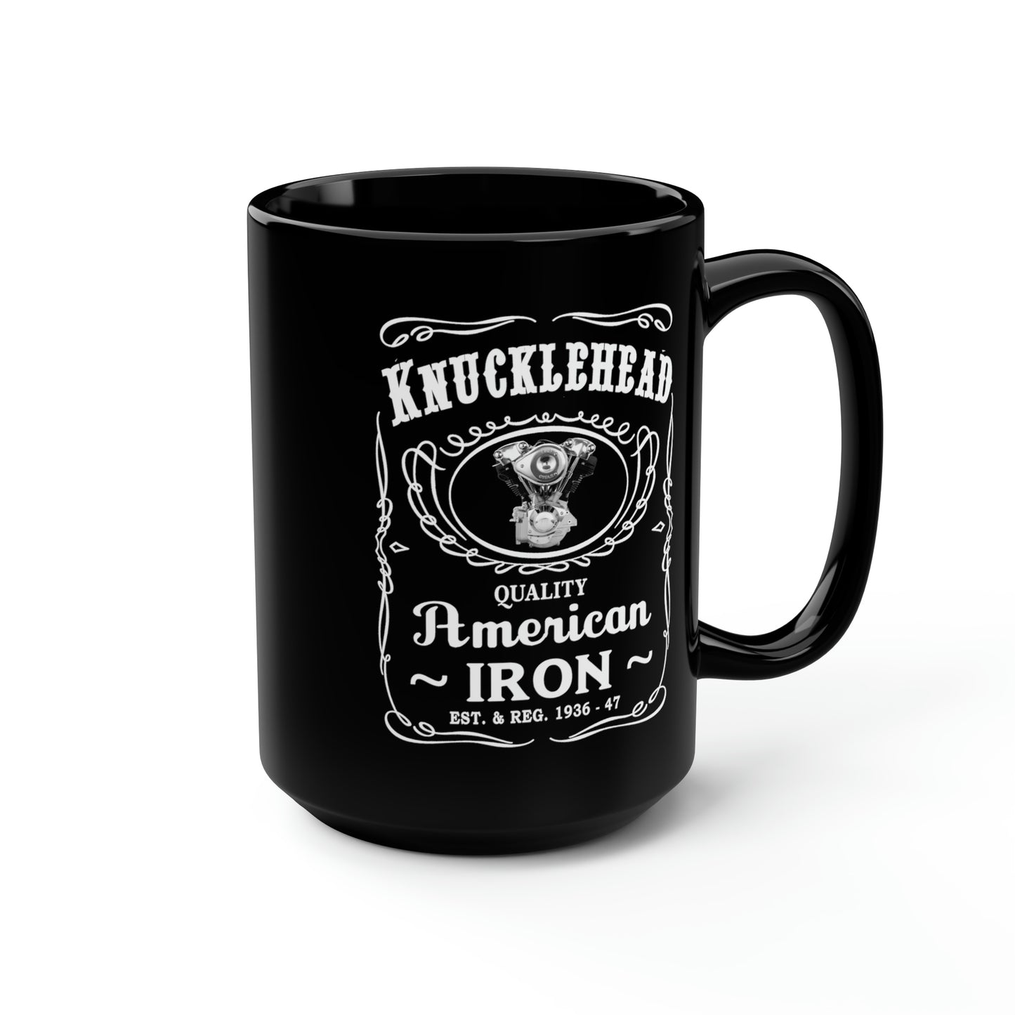 KNUCKLEHEAD 2 (JD) Black Mug, 15oz