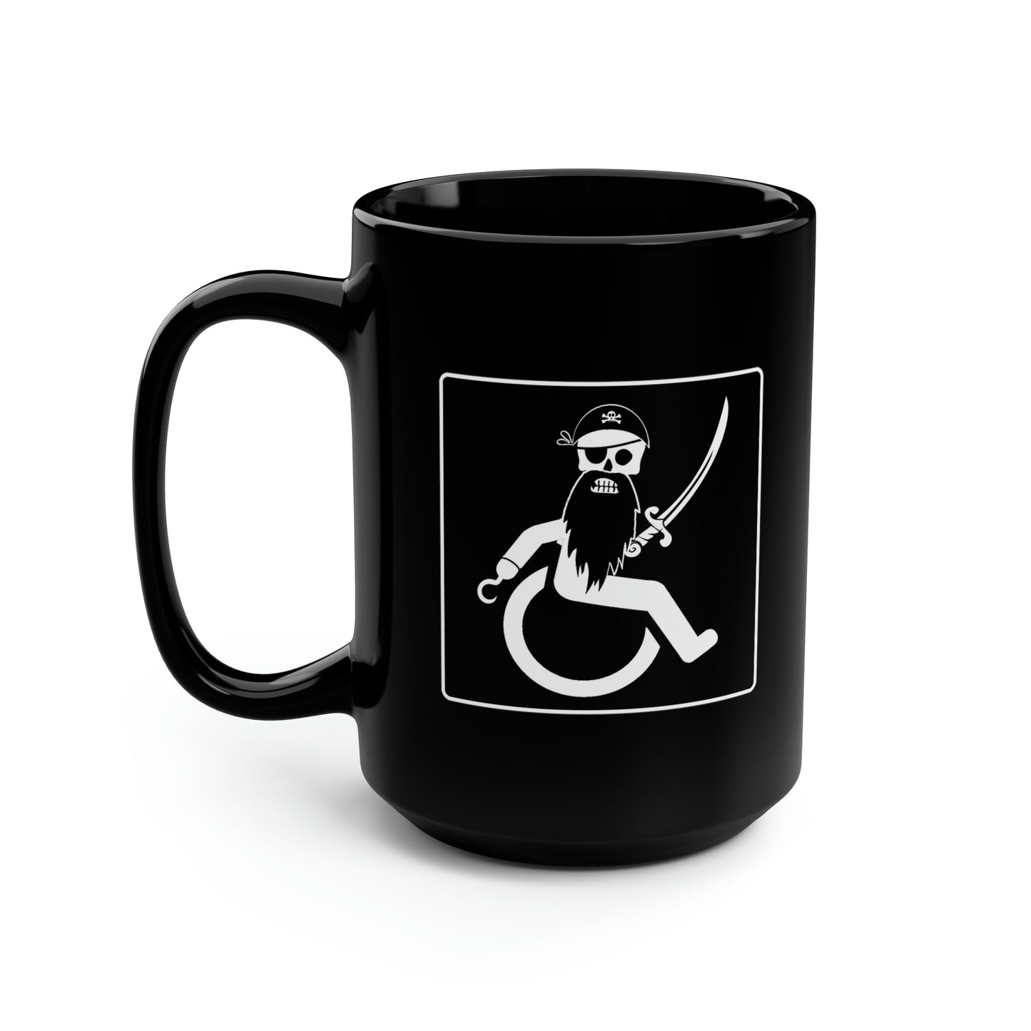 WHEELCHARIOT 4 (Pirate) 1 Black Mug, 15oz