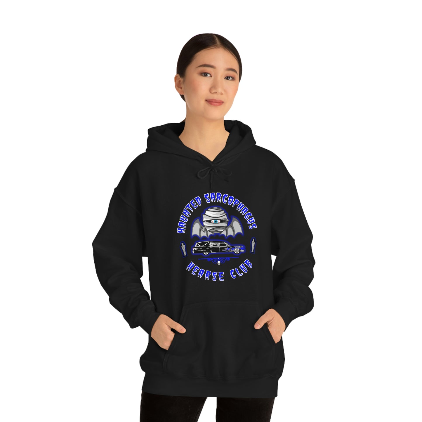 HAUNTED SARCOPHAGUS - HEARSE CLUB Unisex Heavy Blend™ Hooded Sweatshirt