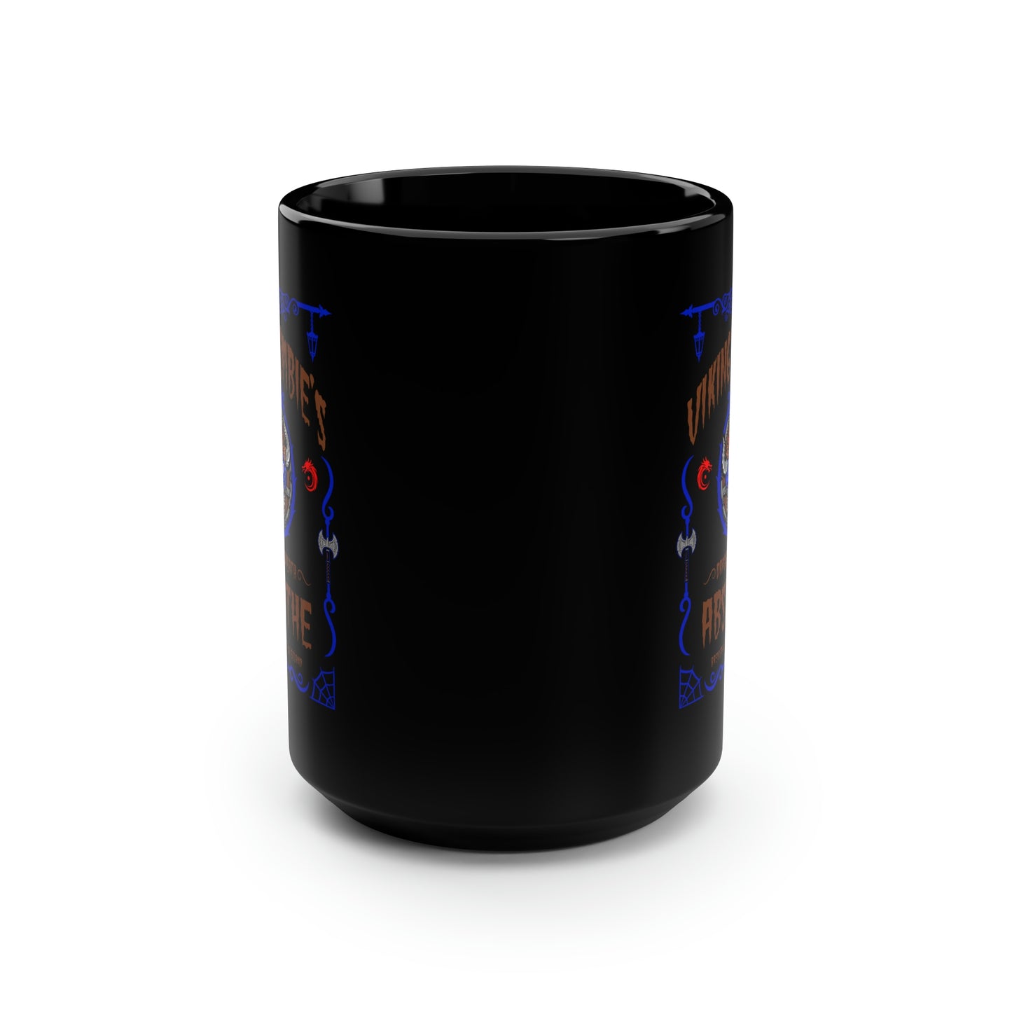 ABSINTHE MONSTERS 14 (VIKING ZOMBIE) Black Mug, 15oz