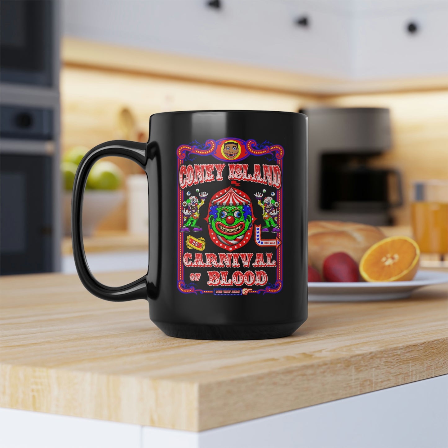 CONEY ISLAND 3 (CARNIVAL OF BLOOD) Black Mug, 15oz