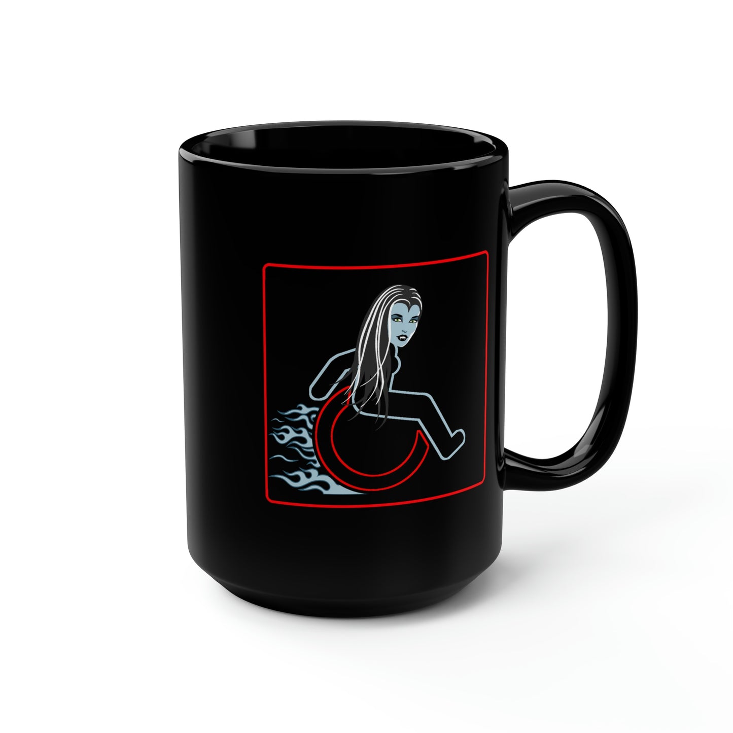 WHEELCHARIOT 13 (Vamp) Black Mug, 15oz