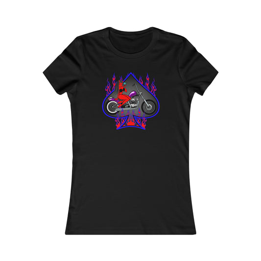 MOTORCYCLE PINUP (DEVIL) Women's Favorite Tee