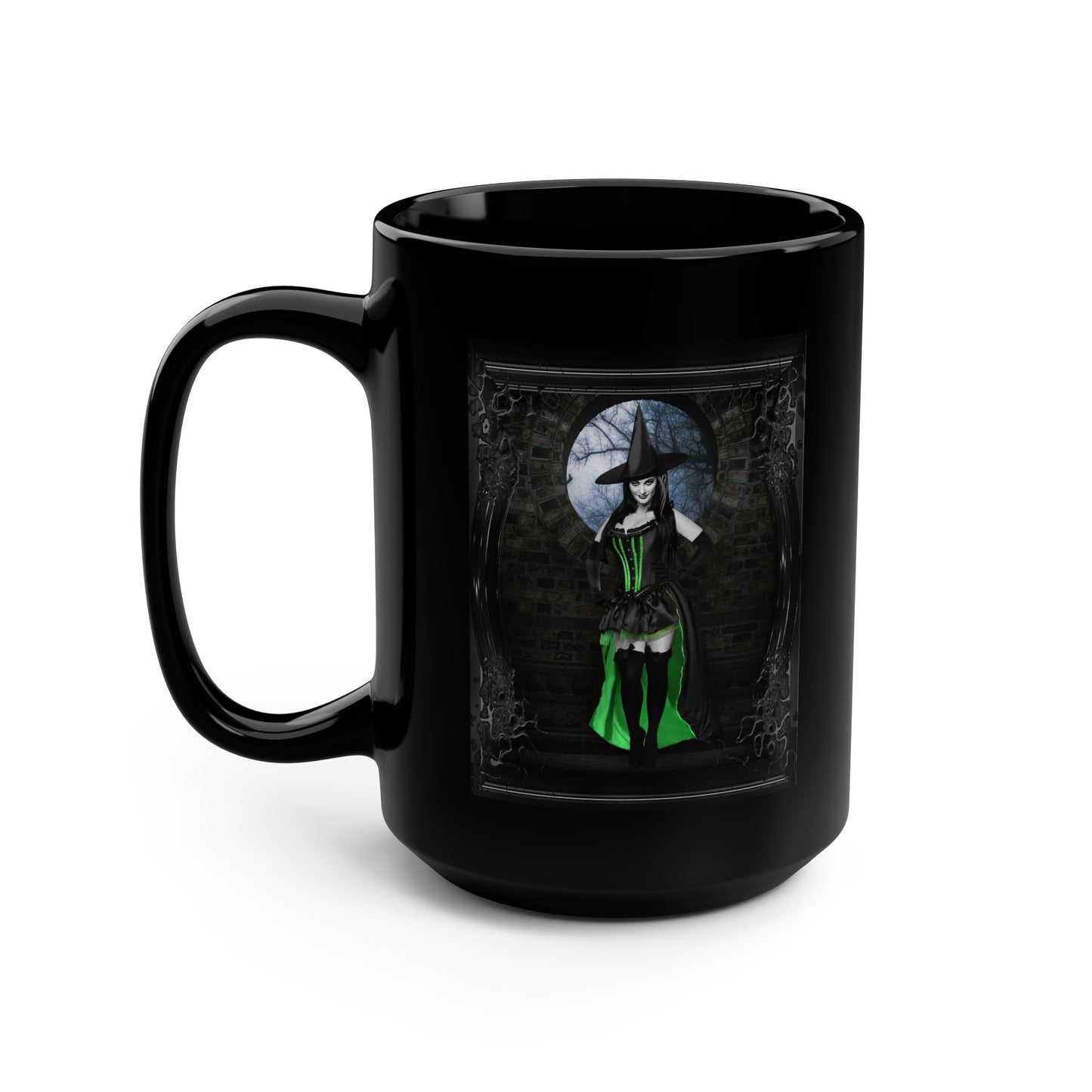 LILY 9 Black Mug, 15oz