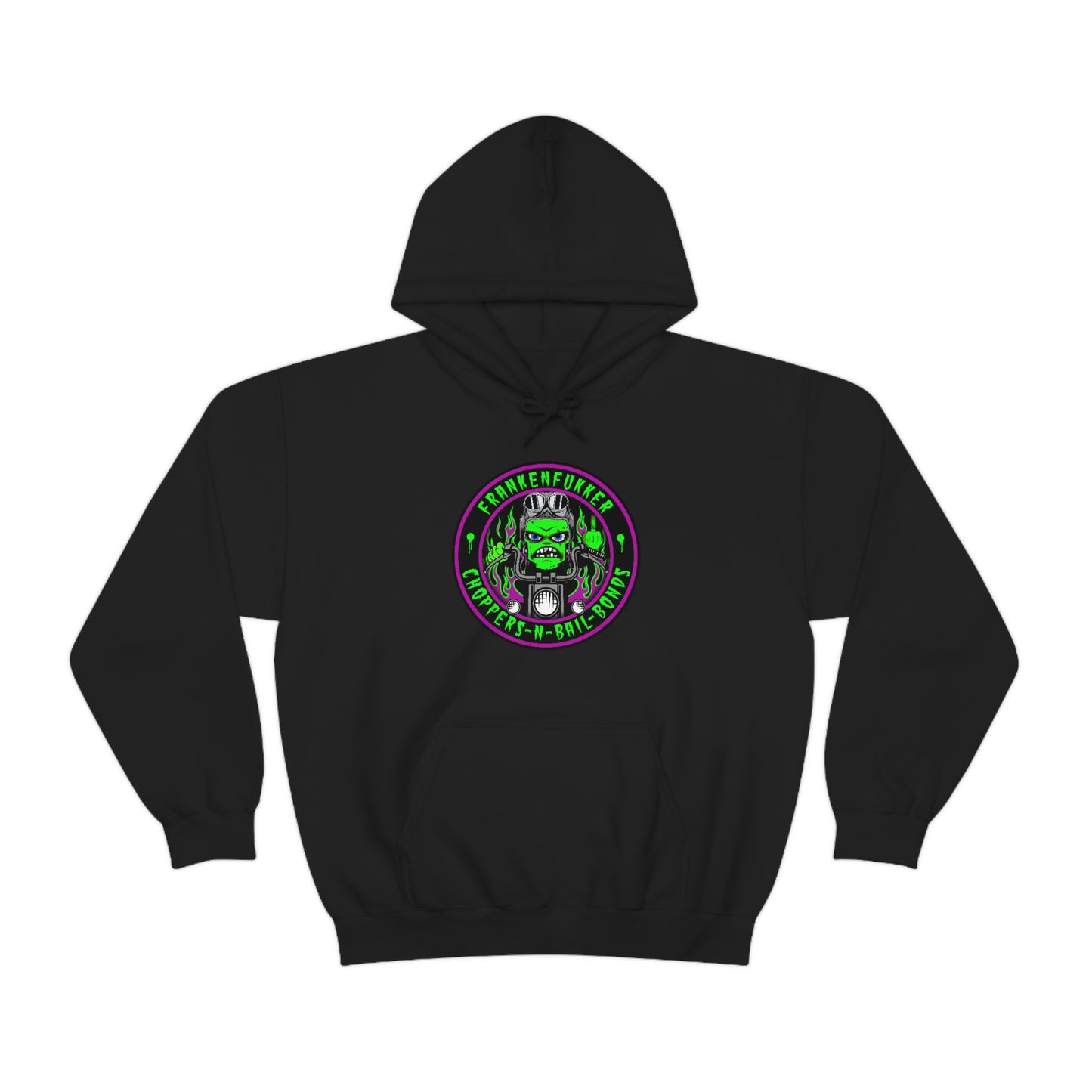 FRANKENFUKKER - CHOPPERS N BAIL BONDS Unisex Heavy Blend™ Hooded Sweatshirt