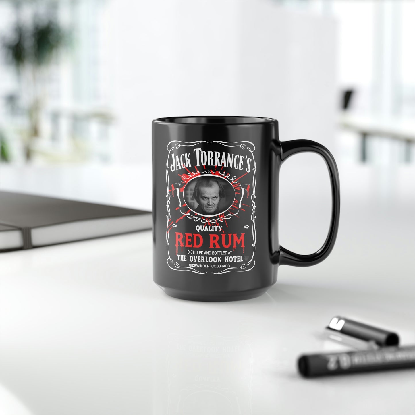 JACK TORRANCE'S - RED RUM Black Mug, 15oz