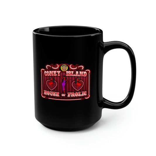 CONEY ISLAND 2 (HOUSE OF FROLIC) Black Mug, 15oz