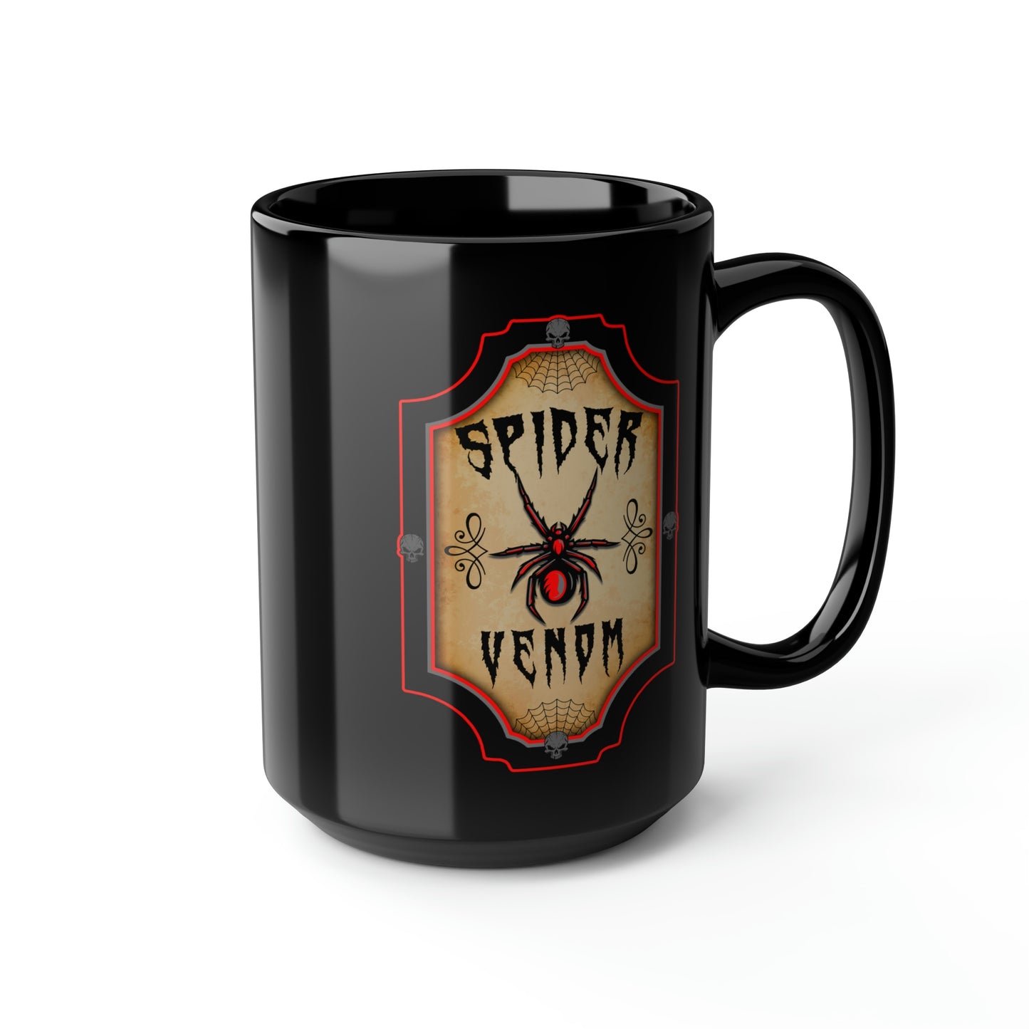 WITCHERY POTIONS 4 (SPIDER VENOM) Black Mug, 15oz