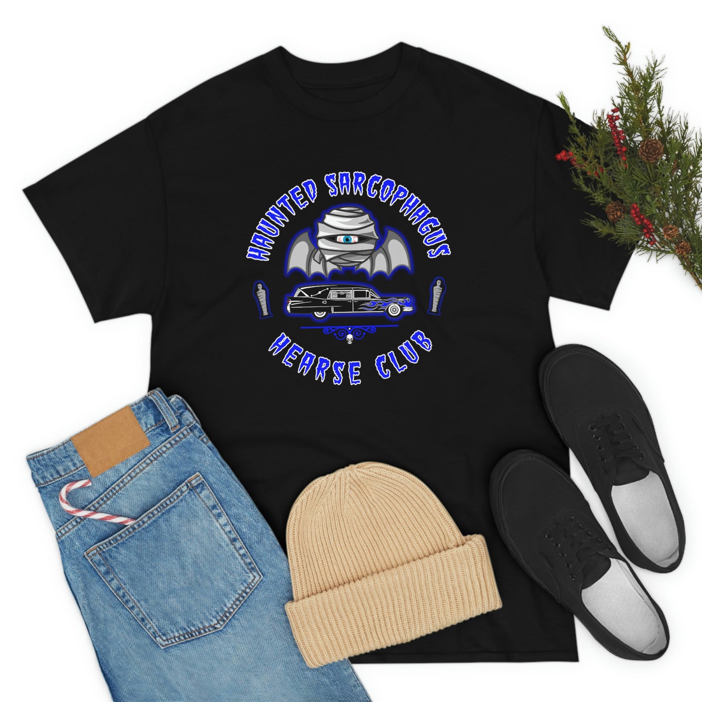 HAUNTED SARCOPHAGUS - HEARSE CLUB Unisex Heavy Cotton Tee