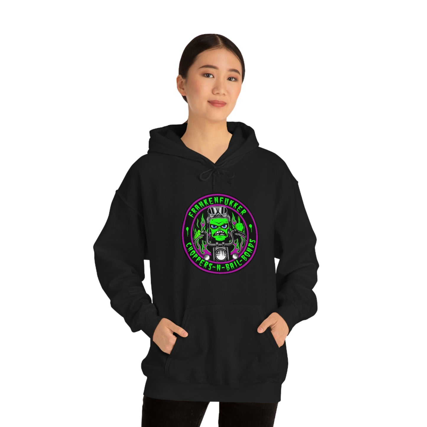 FRANKENFUKKER - CHOPPERS N BAIL BONDS Unisex Heavy Blend™ Hooded Sweatshirt