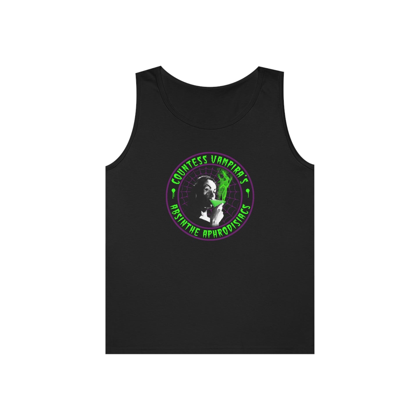 COUNTESS VAMPIRA - ABSINTHE APHRODISIACS Unisex Heavy Cotton Tank Top