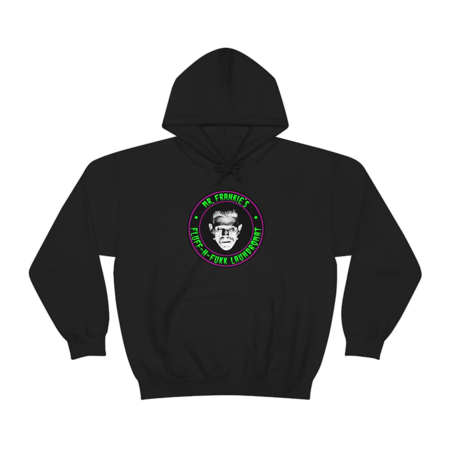 MR FRANKIE - FLUFF N FUKK LAUNDROMAT Unisex Heavy Blend™ Hooded Sweatshirt