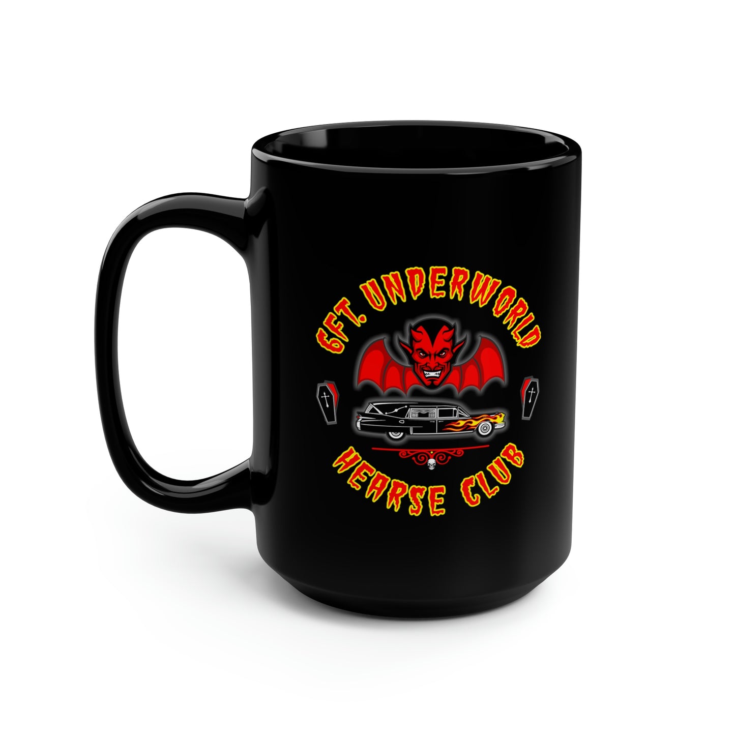 6FT. UNDERWORLD - HEARSE CLUB Black Mug, 15oz