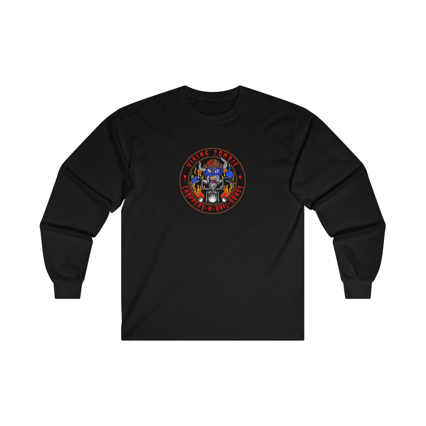 VIKING ZOMBIE - CHOPPERS N BAIL BONDS Ultra Cotton Long Sleeve Tee