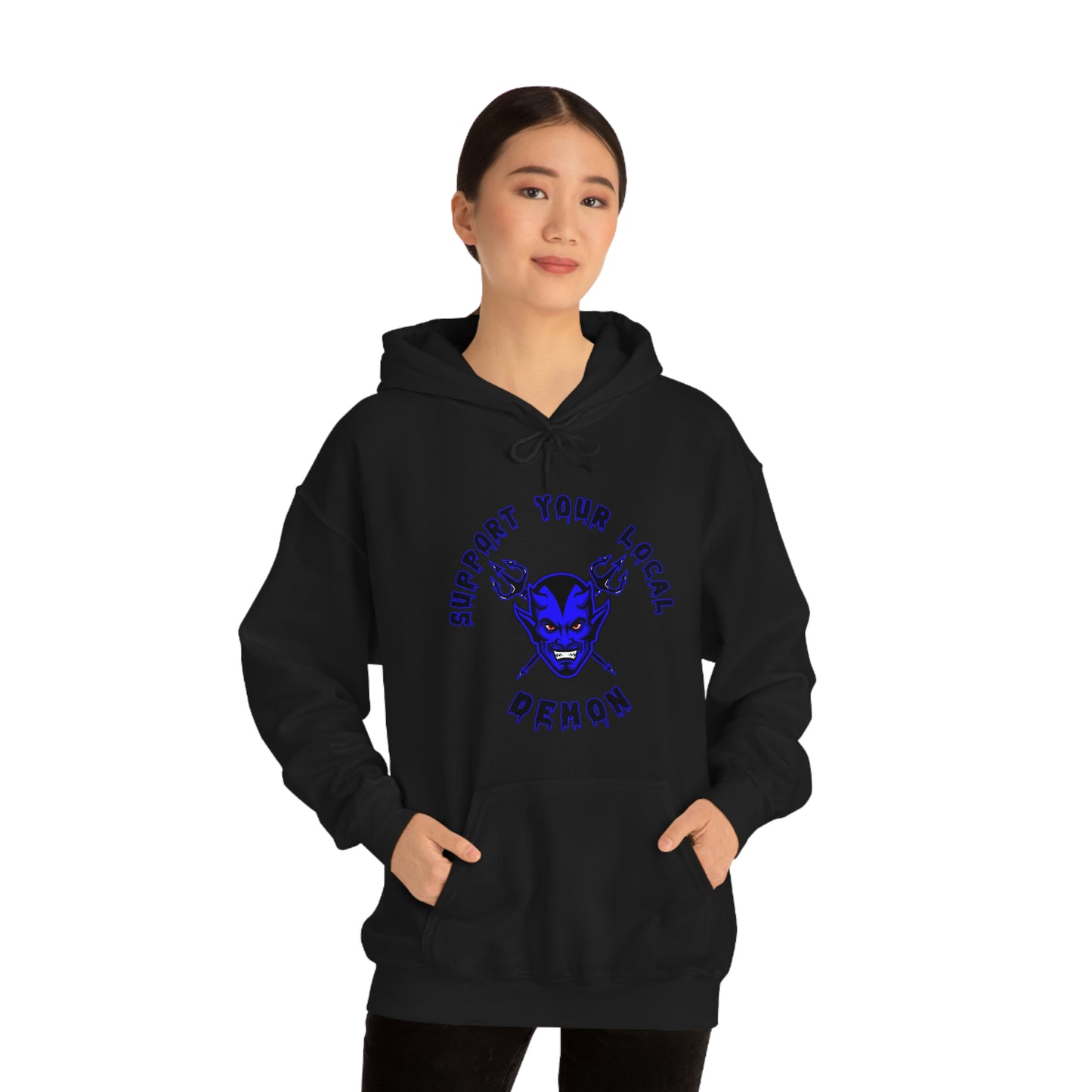 SUPPORT YOUR LOCAL DEMON 1(B) Unisex Heavy Blend™ Hooded Sweatshirt