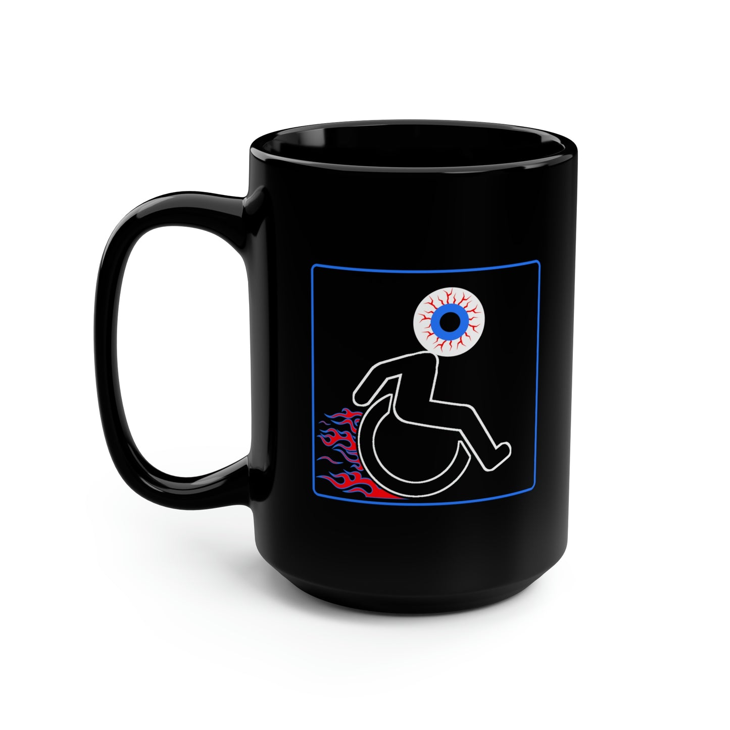 WHEELCHARIOT 12 (Eyeball) Black Mug, 15oz