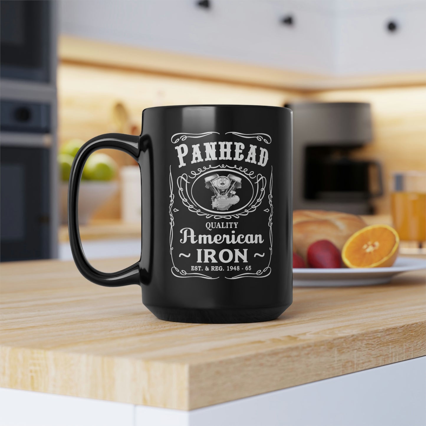 PANHEAD 2 (JD) Black Mug, 15oz