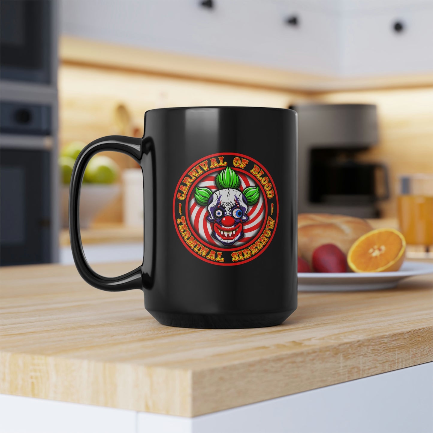 CARNIVAL OF BLOOD - TERMINAL SIDESHOW 3 Black Mug, 15oz