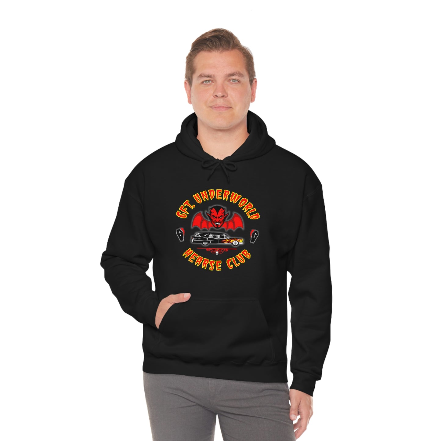 6FT. UNDERWORLD - HEARSE CLUB Unisex Heavy Blend™ Hooded Sweatshirt