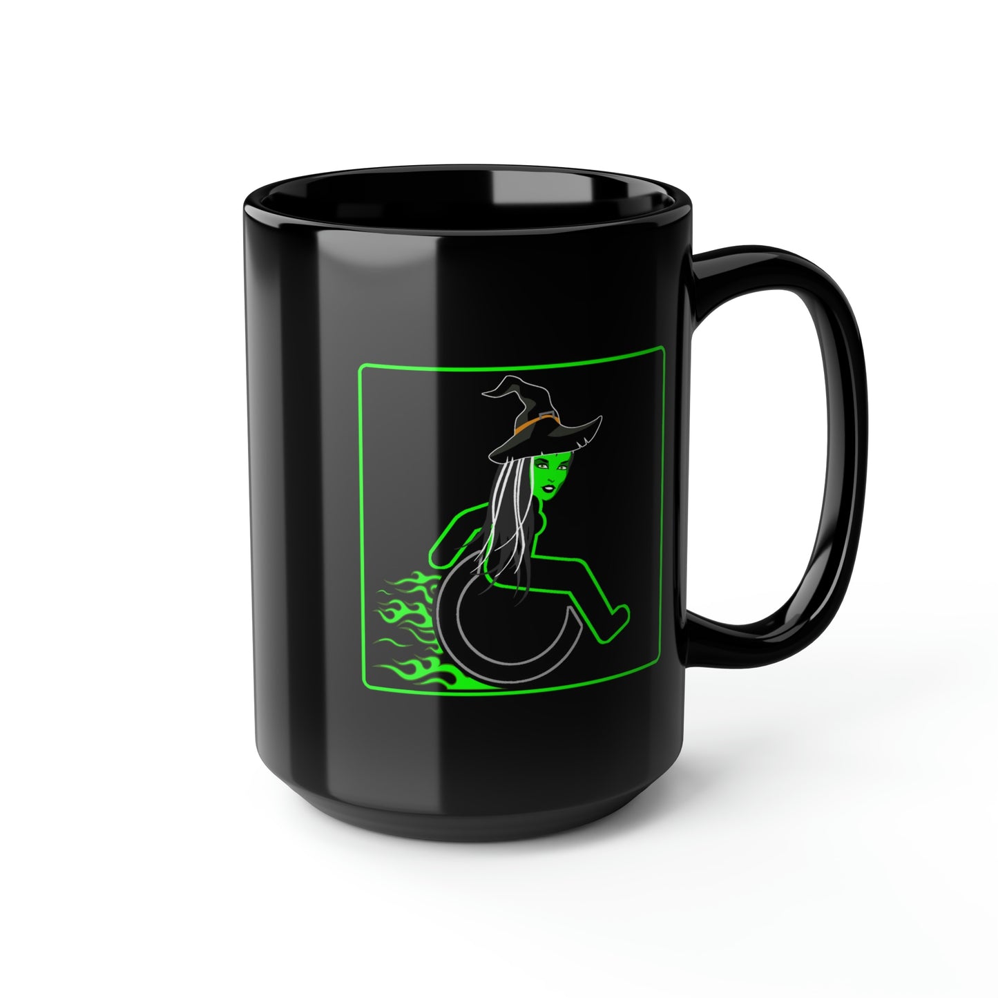 WHEELCHARIOT 16 (Witch) Black Mug, 15oz