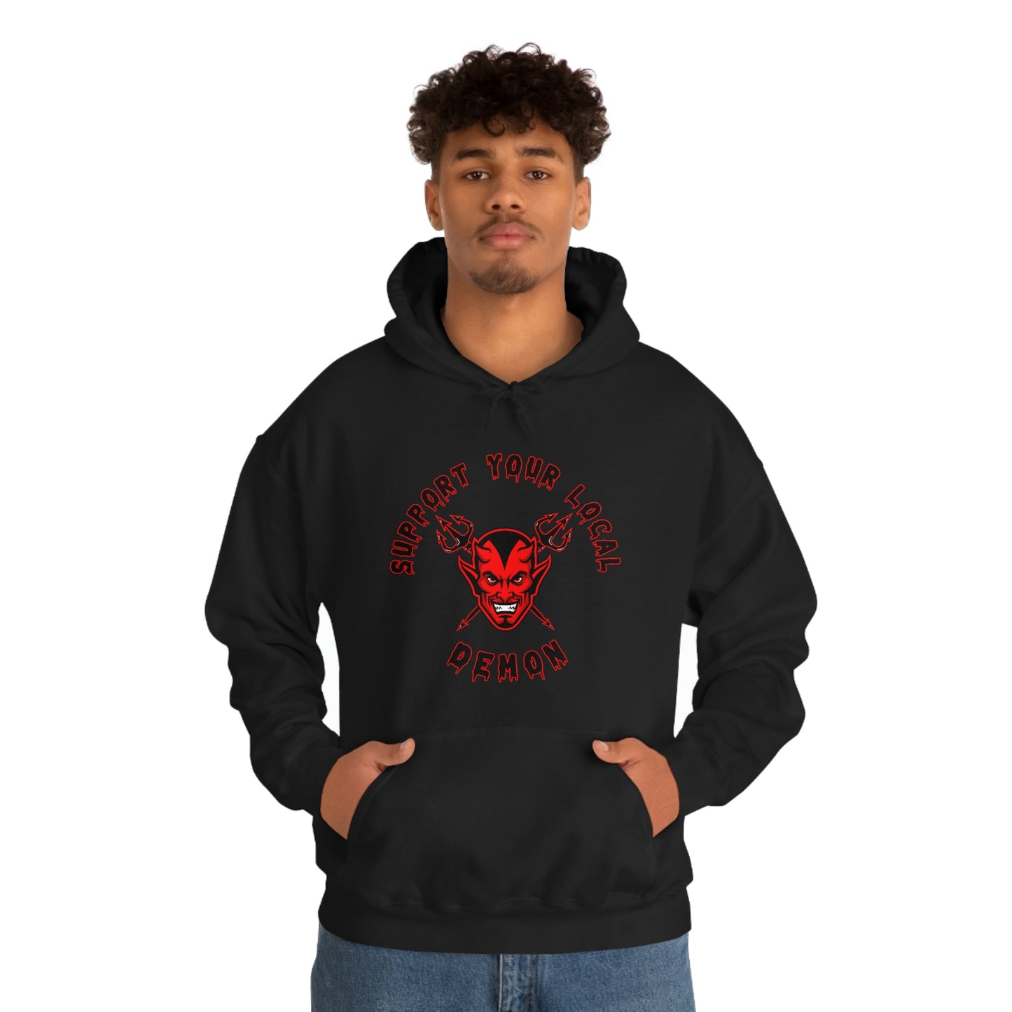 SUPPORT YOUR LOCAL DEMON 1(R) Unisex Heavy Blend™ Hooded Sweatshirt