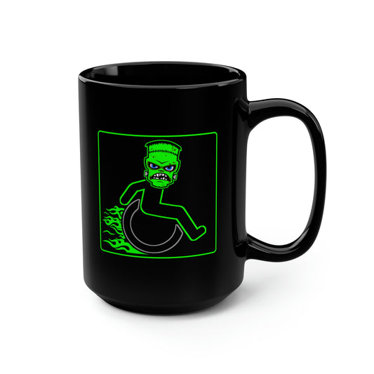 WHEELCHARIOT 6 (Frankie) 1 Black Mug, 15oz