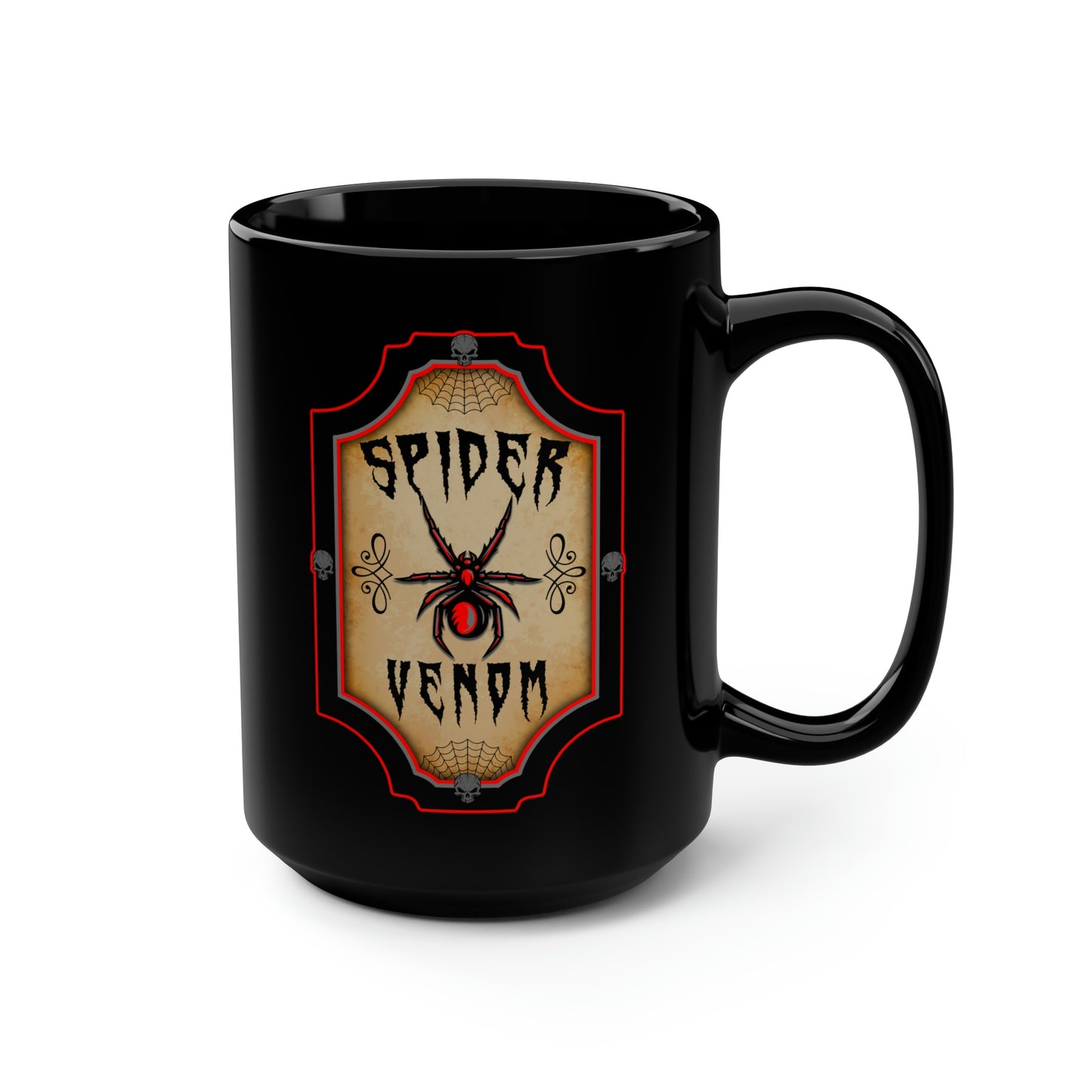 WITCHERY POTIONS 4 (SPIDER VENOM) Black Mug, 15oz