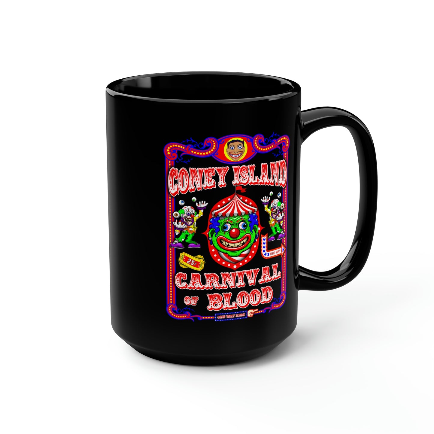 CONEY ISLAND 3 (CARNIVAL OF BLOOD) Black Mug, 15oz