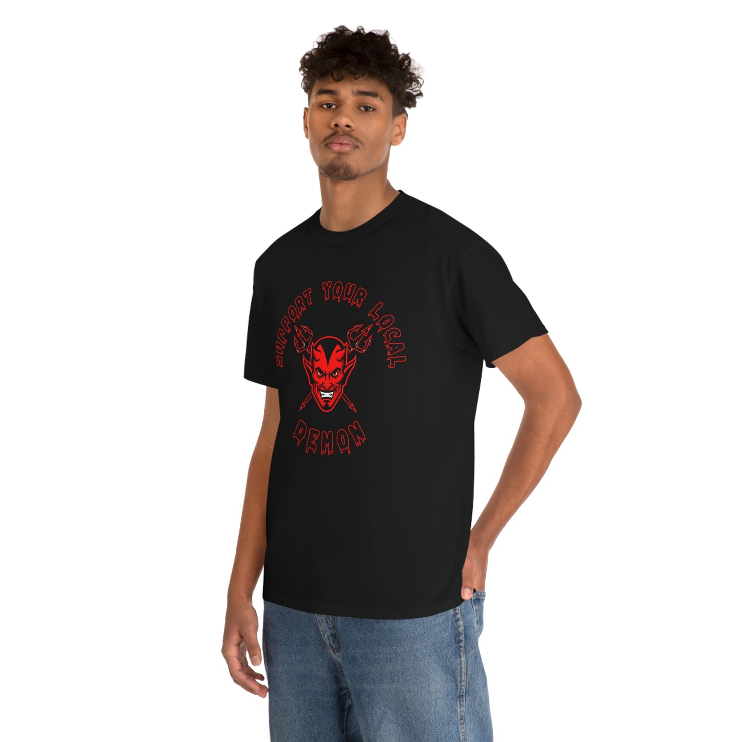 SUPPORT YOUR LOCAL DEMON 1(R) Unisex Heavy Cotton Tee