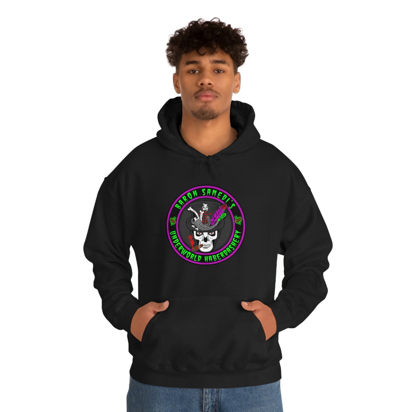 BARON SAMEDI’S – UNDERWORLD HABERDASHERY Unisex Heavy Blend™ Hooded Sweatshirt