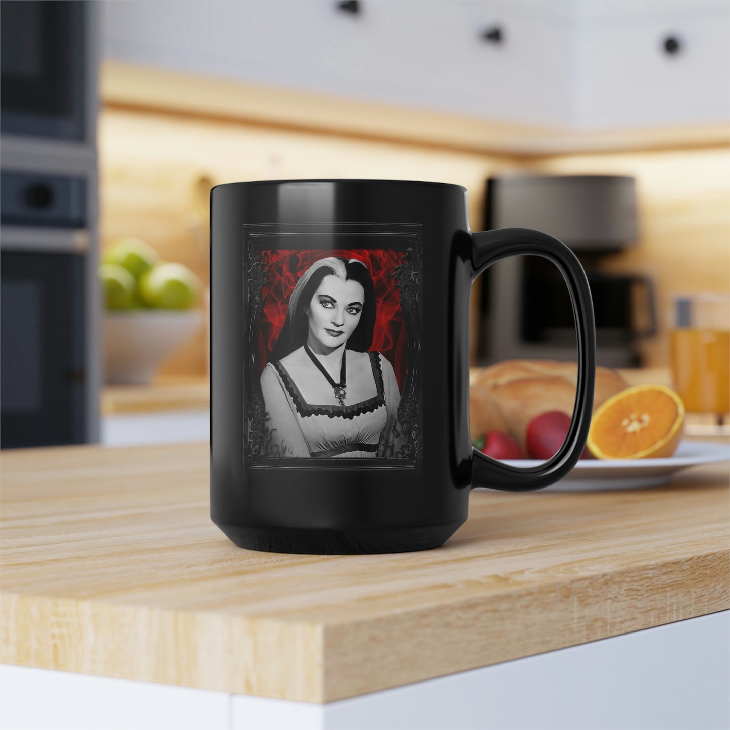 LILY 4 Black Mug, 15oz