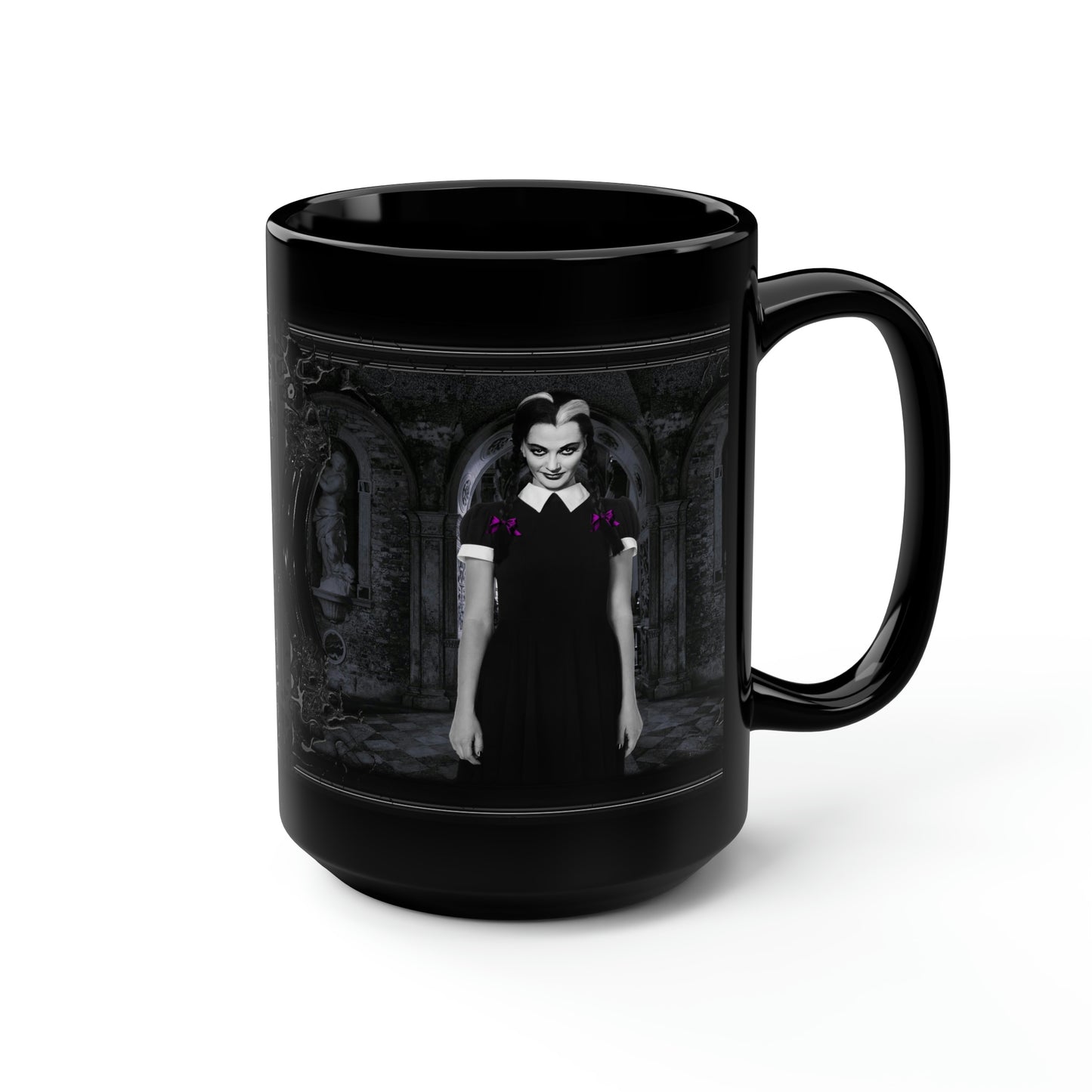 LILY 11 Black Mug, 15oz