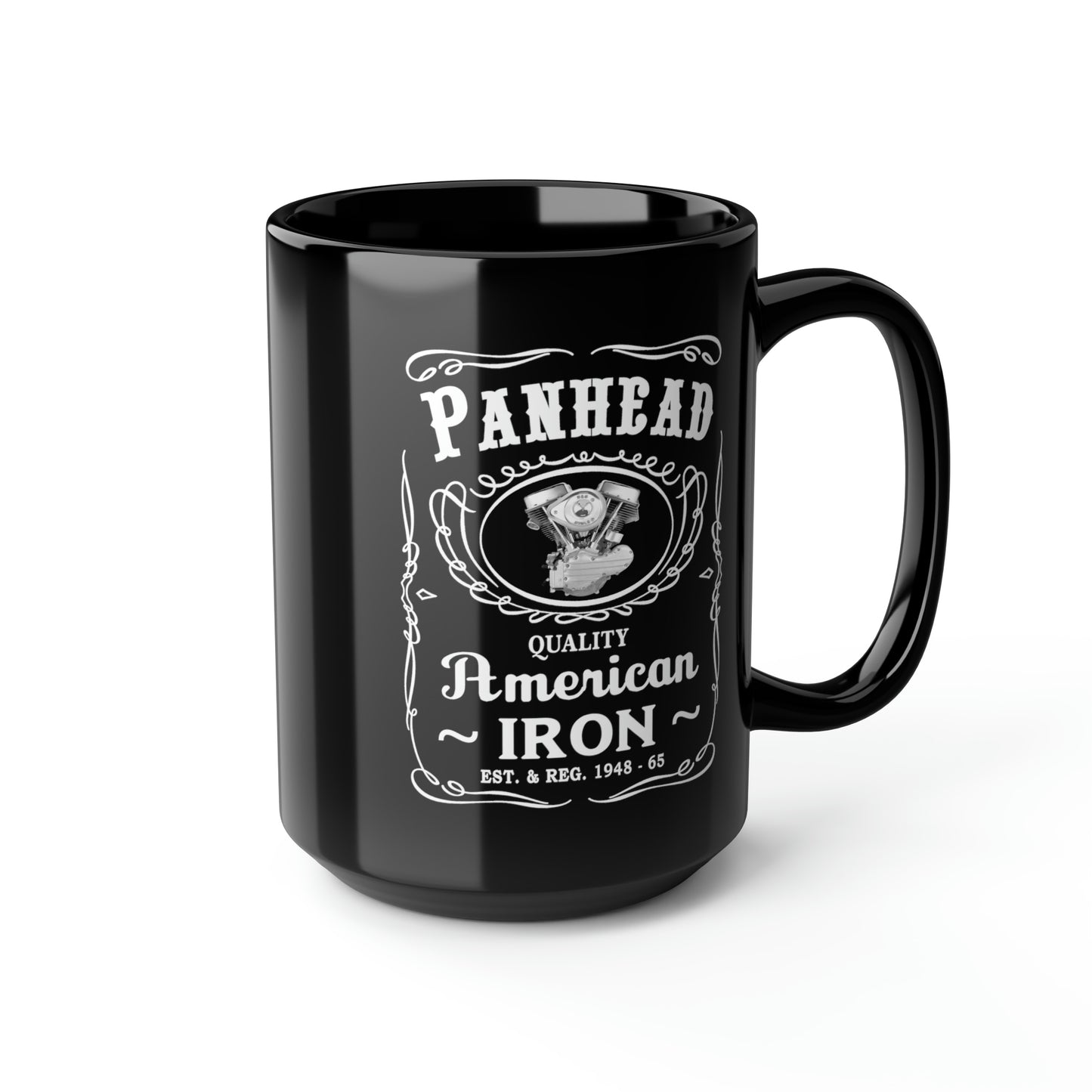 PANHEAD 2 (JD) Black Mug, 15oz