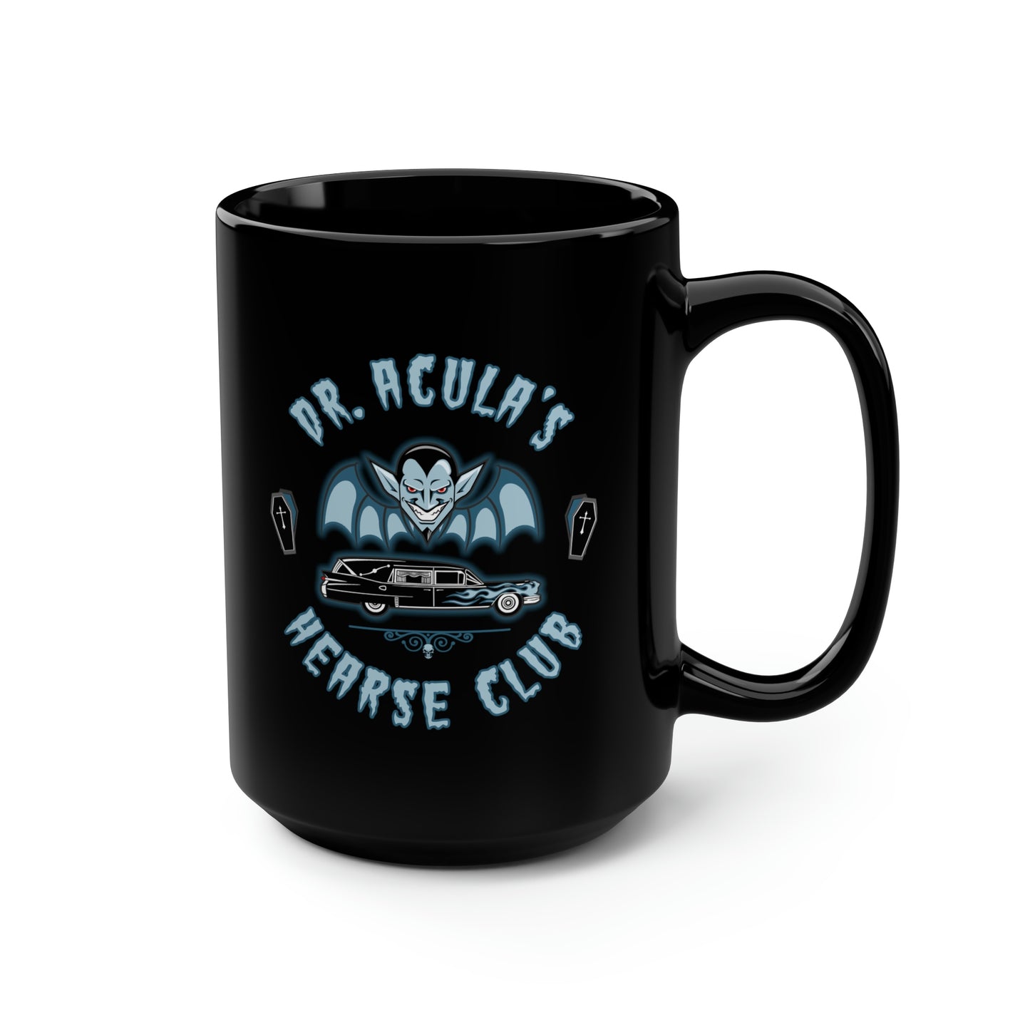 DR. ACULA'S - HEARSE CLUB 1 Black Mug, 15oz