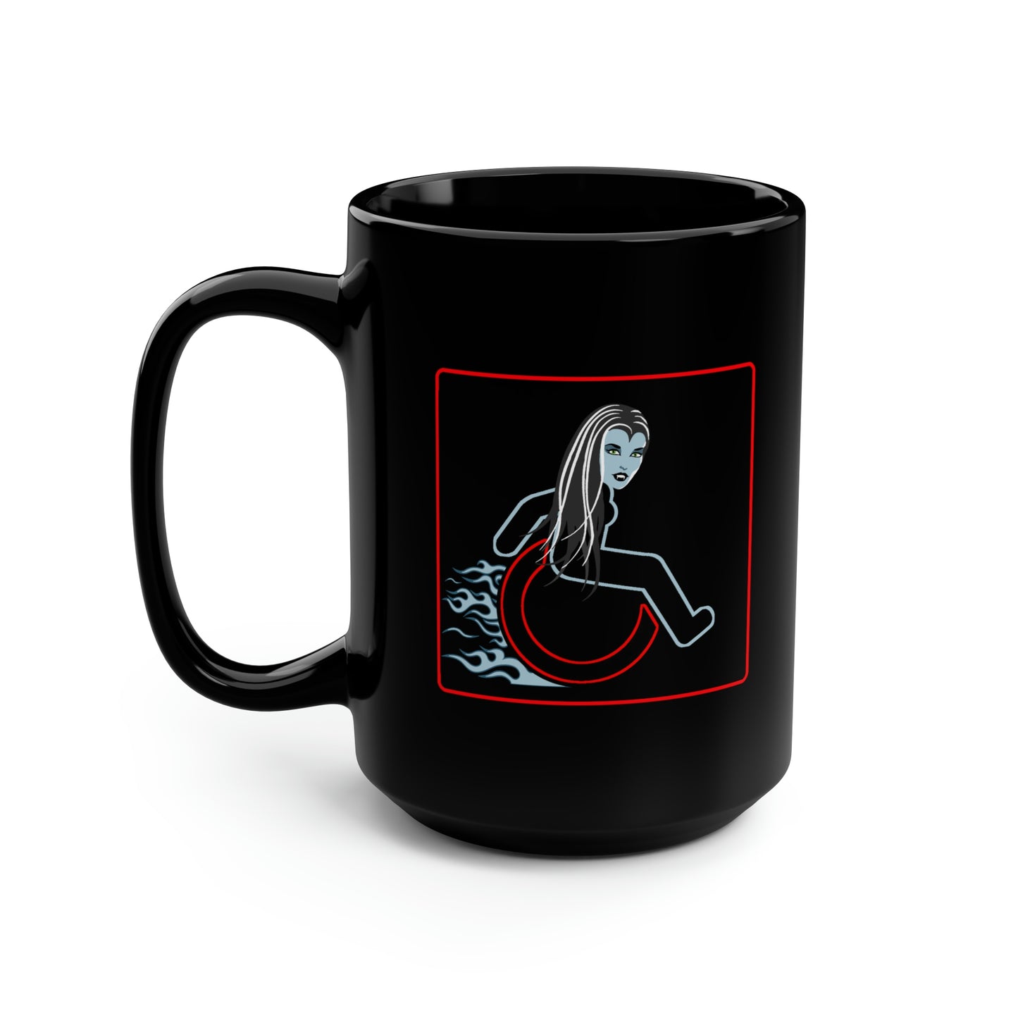 WHEELCHARIOT 13 (Vamp) Black Mug, 15oz