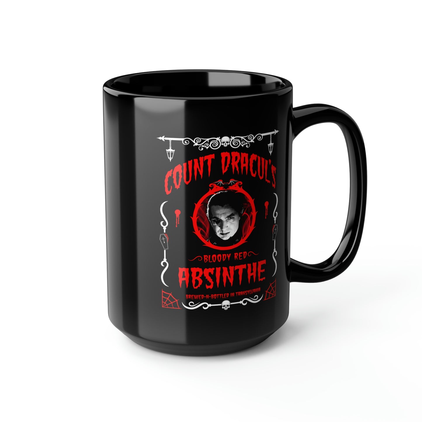 ABSINTHE MONSTERS 1 (COUNT DRACUL) Black Mug, 15oz