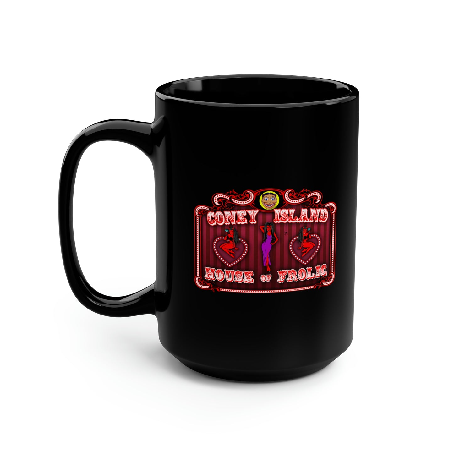 CONEY ISLAND 2 (HOUSE OF FROLIC) Black Mug, 15oz