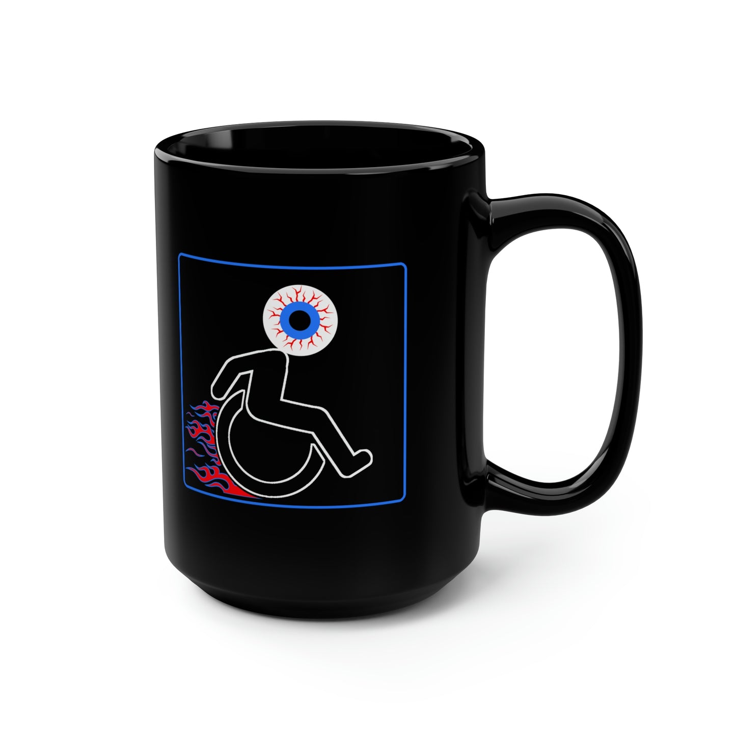 WHEELCHARIOT 12 (Eyeball) Black Mug, 15oz