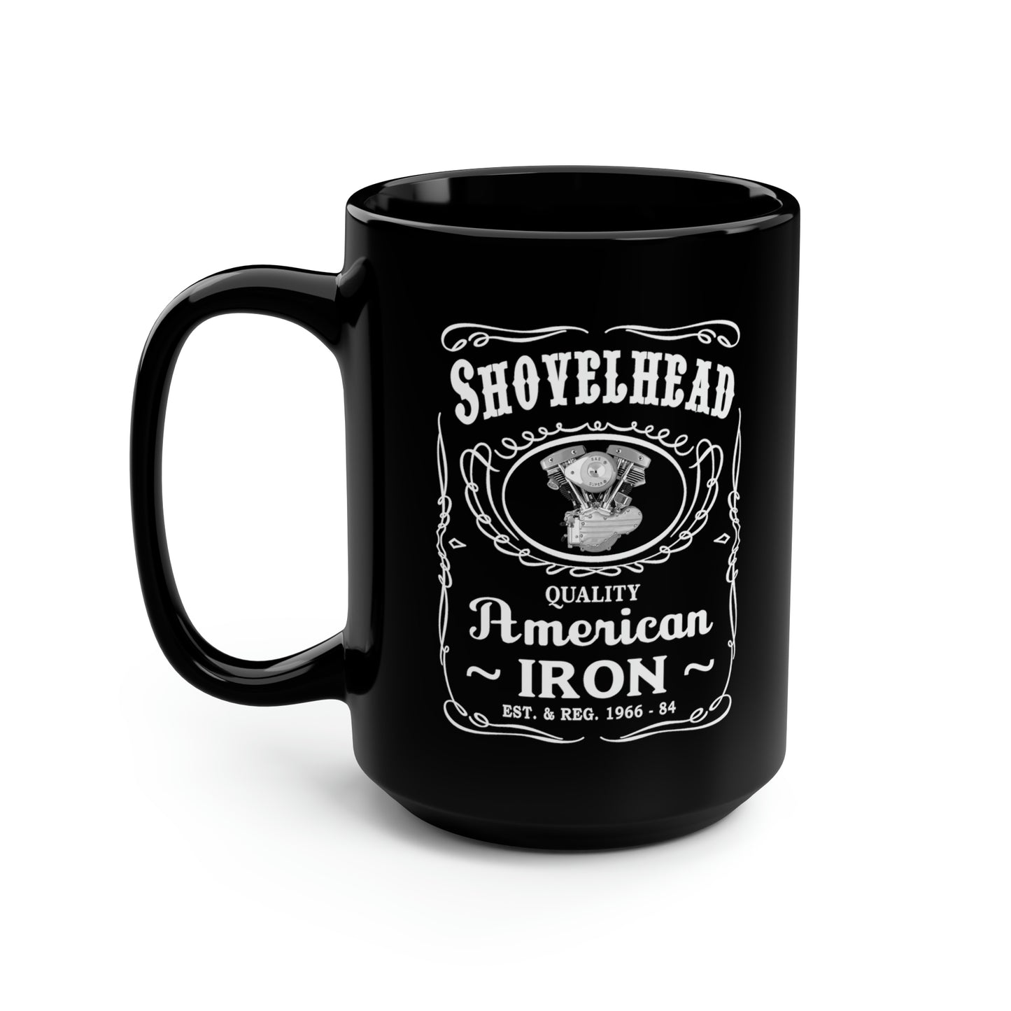 SHOVELHEAD 4 (JD GENERATOR) Black Mug, 15oz