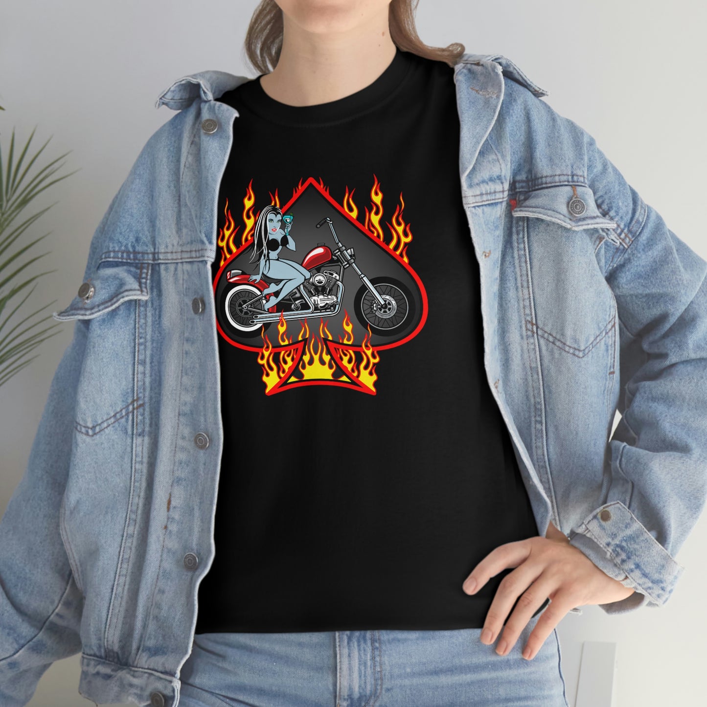 MOTORCYCLE PINUP (VAMP) Unisex Heavy Cotton Tee