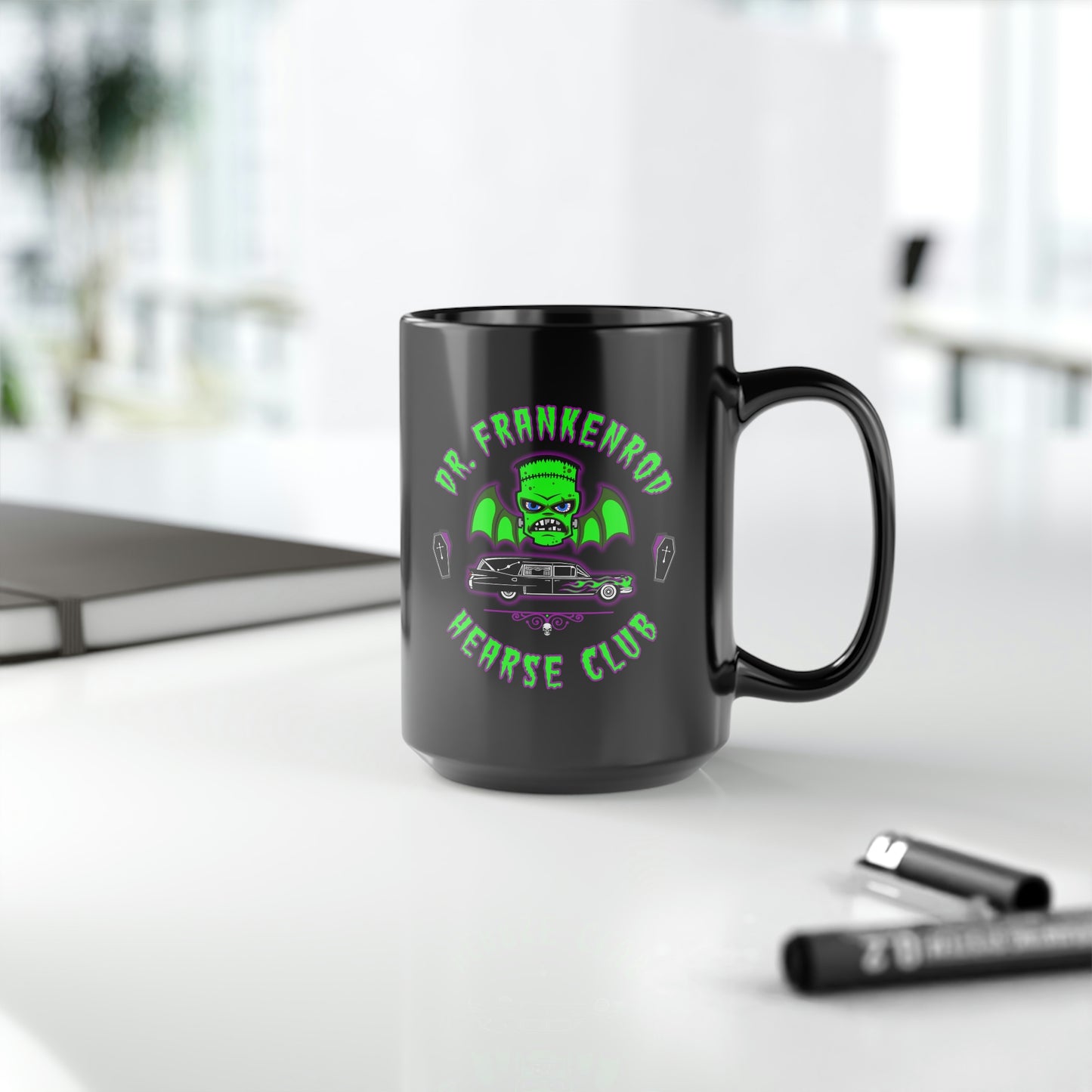 DR. FRANKENROD - HEARSE CLUB Black Mug, 15oz