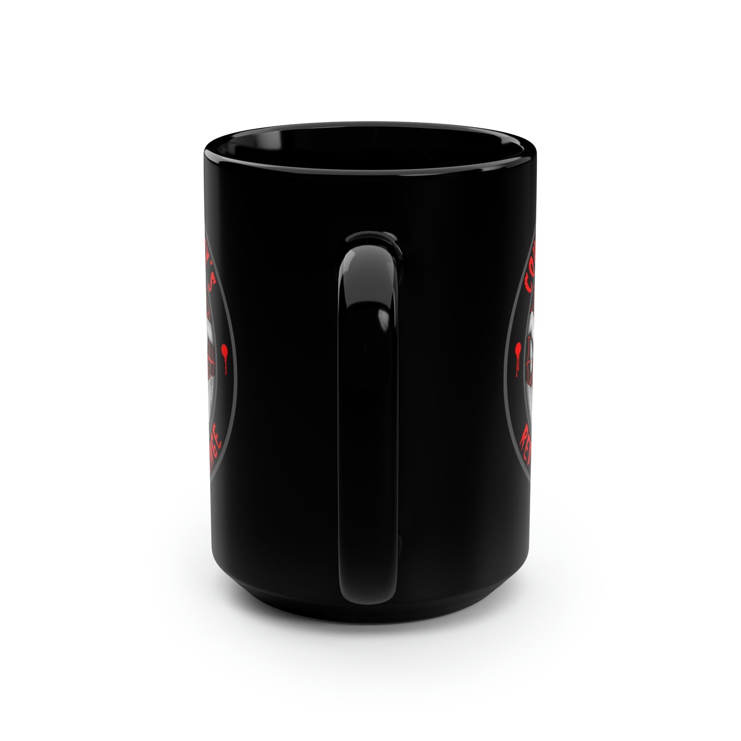COUNTESS LILY - RED LIGHT LOUNGE Black Mug, 15oz
