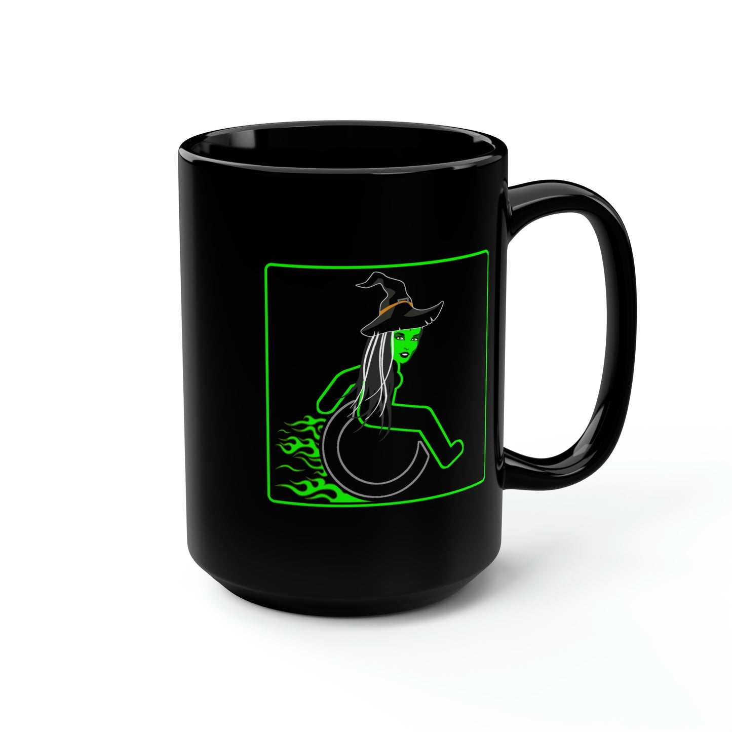 WHEELCHARIOT 16 (Witch) Black Mug, 15oz